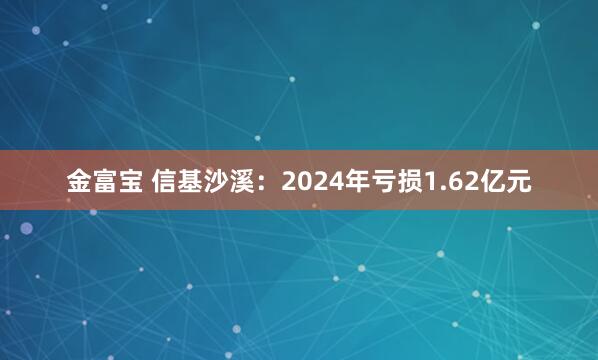 金富宝 信基沙溪：2024年亏损1.62亿元